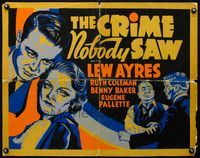4a098 CRIME NOBODY SAW other company 1/2sh '37 Lew Ayres as writer who must solve a murder mystery!