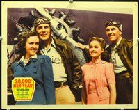 4b025 20,000 MEN A YEAR movie lobby card '39 Randolph Scott, Preston Foster, cool propeller image!