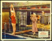 4b028 3 ON A HONEYMOON movie lobby card '34 great image of Sally Eilers in swimsuit!
