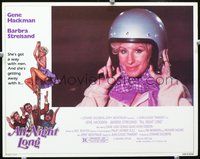 4b052 ALL NIGHT LONG movie lobby card '81 great close-up of Barbra Streisand w/helmet!