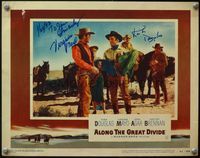 4b013 ALONG THE GREAT DIVIDE signed LC #4 '51 by Kirk Douglas & Virginia Mayo, who are w/bad guys!