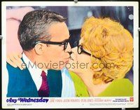 4b063 ANY WEDNESDAY movie lobby card #7 '66 great close-up of Jane Fonda kissing Jason Robards!