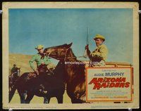 4b071 ARIZONA RAIDERS movie lobby card '65 cool image of cowboy Audie Murphy on horseback!