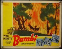 4b090 BAMBI LC '42 Walt Disney, great image of forest fire that claimed the life of Bambi's mom!