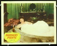 4b098 BARBARY PIRATE movie lobby card #4 '49 great image of Lenore Aubert in bubble bath!