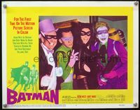 4b101 BATMAN movie lobby card #4 '66 great close up of villains, Penguin, Riddler, Catwoman & Joker!