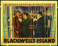 4c076 BLACKWELL'S ISLAND movie lobby card '39 John Garfield, wild image of men in prison!