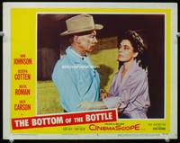 4c081 BOTTOM OF THE BOTTLE movie lobby card #6 '56 close-up of Joseph Cotten, Ruth Roman!