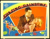 4c104 CHASING RAINBOWS LC '30 great romantic c/u of Charles King & Bessie Love, cool border art!
