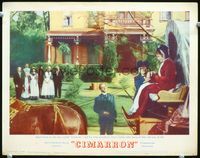 4c109 CIMARRON movie lobby card #5 '60 cool image of Glenn Ford & Maria Schell in wagon!