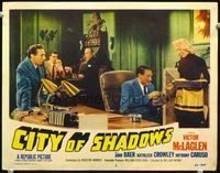 4c111 CITY OF SHADOWS movie lobby card #2 '55 Victor McLaglen, sexy Kathleen Crowley!