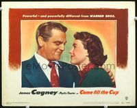 4c116 COME FILL THE CUP LC #6 '51 romantic close-up of alcoholic James Cagney & Phyllis Thaxter!