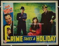 4c125 CRIME TAKES A HOLIDAY movie lobby card '38 Jack Holt, sexy Marcia Ralston is in trouble!