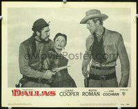 4c131 DALLAS movie lobby card #2 R56 Gary Cooper, Ruth Roman being held hostage!