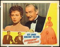 4c183 EXPERIMENT PERILOUS movie lobby card '44 close-up of pretty Hedy Lamarr, Paul Lukas!