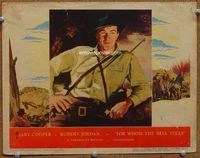 4c196 FOR WHOM THE BELL TOLLS movie lobby card '43 great art of Gary Cooper!
