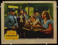 4c204 FRAMED movie lobby card #7 '47 great image of Glenn Ford & Janis Carter meeting the cops!