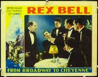 4c086 BROADWAY TO CHEYENNE LC '32 Rex Bell in tuxedo chokes a gangster in night club, others watch!