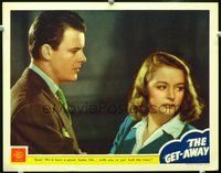 4c219 GET-AWAY movie lobby card '41 close-up of Robert Sterling, 1st Donna Reed!