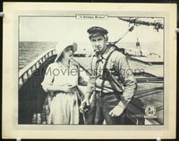 4c234 GODLESS MEN movie lobby card '20 cool image of tough sailor Russell Simpson & Helene Chadwick!