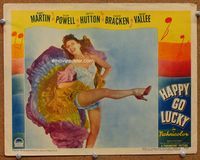 4c268 HAPPY GO LUCKY movie lobby card '43 sexy Mary Martin in showgirl outfit!