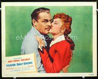 4c283 HEAVEN ONLY KNOWS movie lobby card #5 '47 Brian Donlevy being kissed by Marjorie Reynolds!