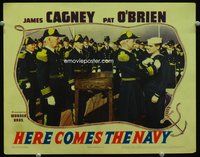 4c292 HERE COMES THE NAVY movie lobby card R40s great image of sailor James Cagney getting a medal!