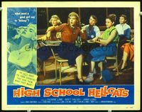 4c298 HIGH SCHOOL HELLCATS LC #5 '58 bad female teens in school, some look in their 20s or 30s!