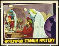4c311 HOLLYWOOD STADIUM MYSTERY movie lobby card '37 Evelyn Venable being attacked by Arabian man!