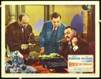 4c326 HOUSE OF STRANGERS LC #6 '49 great image of Edward G. Robinson smoking cigar & on the phone!
