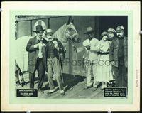 4c350 IRON NAG movie lobby card '25 Mack Sennett Pathecomedy, cool image of cast w/race horse!