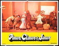 4c355 IT'S SHOWTIME lobby card #3 '76 wacky image of Animal Actors in clothes, Paws, Claws & Jaws!