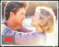 4c358 JAGGED EDGE movie lobby card #2 '85 romantic close-up of Glenn Close & Jeff Bridges!