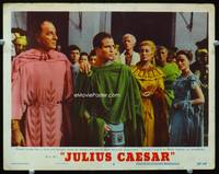 4c366 JULIUS CAESAR lobby card #5 '53 cool image of Marlon Brando as Mark Antony, Louis Calhern!