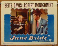 4c368 JUNE BRIDE movie lobby card #4 '48 great image of Bette Davis & Robert Montgomery!