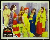 4c378 KIM movie lobby card #4 '50 image of boy w/lots of pretty girls in mystic India!