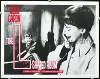 4c439 L-SHAPED ROOM movie lobby card '63 close-up of sad Leslie Caron!
