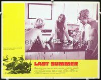 4c411 LAST SUMMER movie lobby card #5 '69 super sexy Barbara Hershey in kitchen w/boys!