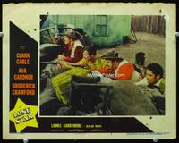 4c428 LONE STAR lobby card #2 '51 cool image of Clark Gable & Broderick Crawford in a shootout!