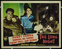 4c429 LONG NIGHT lobby card #5 '47 great images of Henry Fonda & Barbara Bel Geddes in film noir!