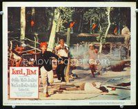4c435 LORD JIM LC '65 Peter O'Toole fires gun as many natives flee, from Joseph Conrad novel!