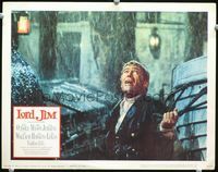 4c436 LORD JIM movie lobby card '65 wild image of Peter O'Toole in storm at sea!
