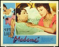 4c445 MADAME SANS GENE movie lobby card #3 R63 great close-up of super sexy Sophia Loren in bed!