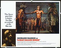 4c454 MAN CALLED HORSE lobby card #3 '70 cool image of Richard Harris as prisoner of the Sioux!