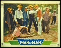 4c458 MAN TO MAN lobby card '30 Grant Mitchell stops his son Phillips Holmes from outdoor fighting!