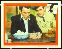 4c463 MAN WITH THE GOLDEN ARM LC #4 '56 Frank Sinatra w/drug dealer Darren McGavin by bowl of eggs!
