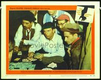 4c464 MAN WITH THE GOLDEN ARM LC #8 '56 cool image of drug addict Frank Sinatra dealing poker game!