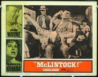 4c478 McLINTOCK lobby card #1 '63 best image of John Wayne giving sexy Maureen O'Hara a spanking!