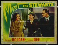 4c484 MEET THE STEWARTS movie lobby card '42 William Holden, Frances Dee, Grant Mitchell, Ann Gillis