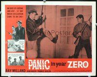 4c574 PANIC IN YEAR ZERO LC #6 '62 cool action image of Ray Milland kicking in door, Frankie Avalon